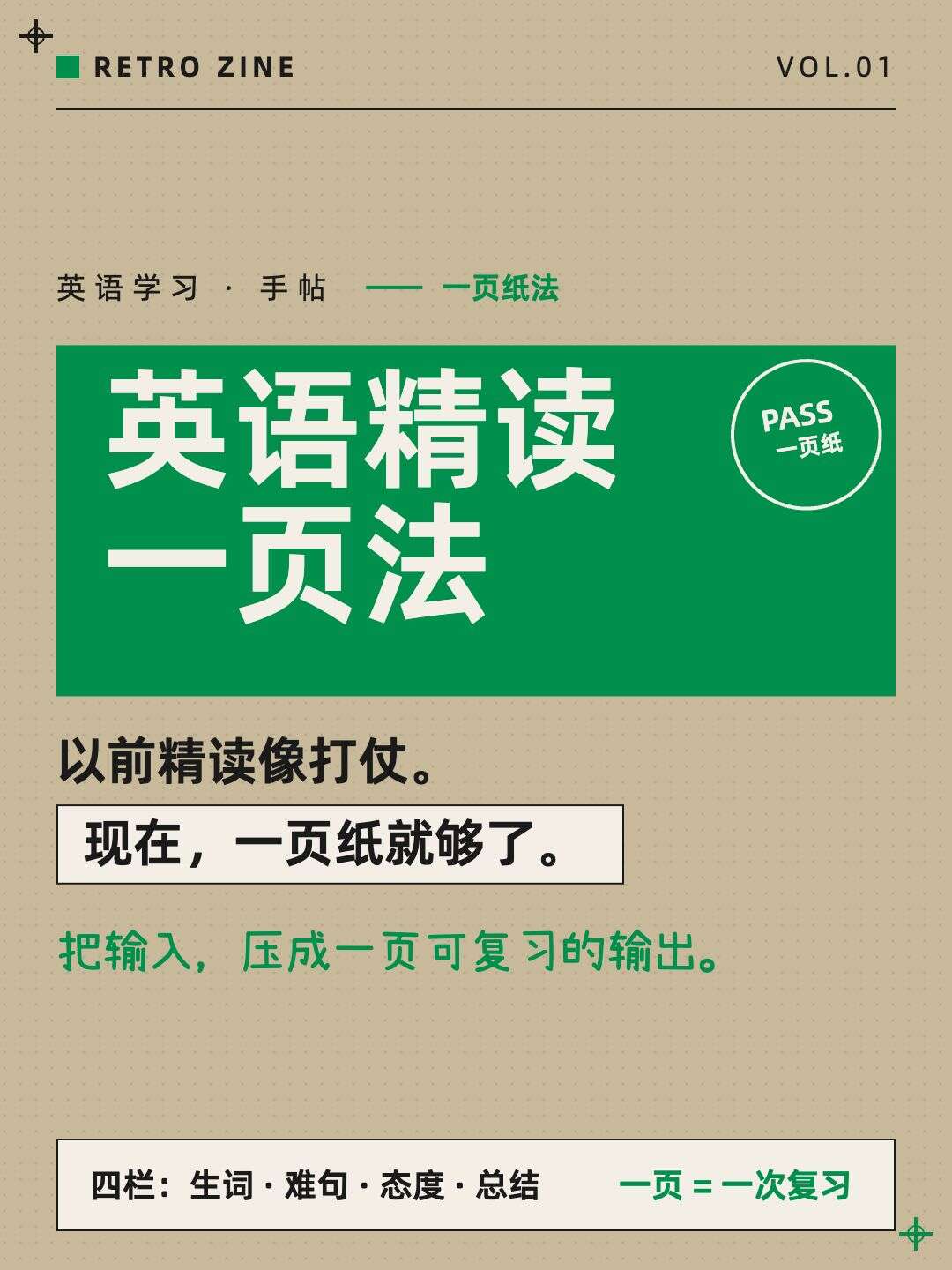 英语学习笔记 · Retro Zine