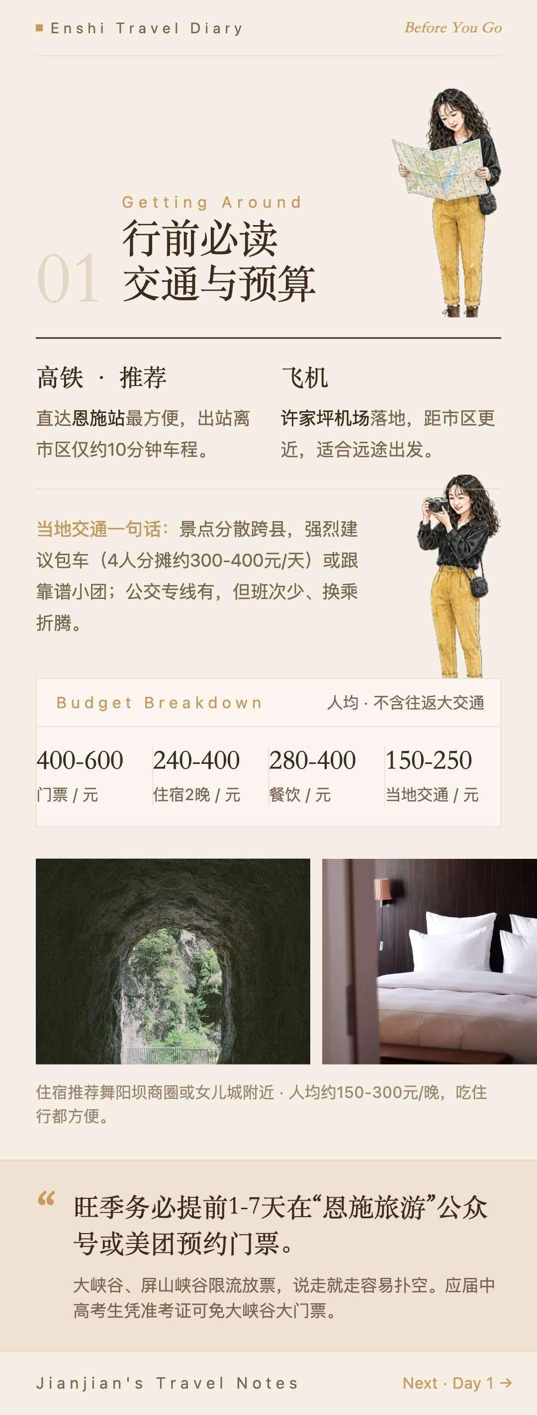 Image 2 from 恩施3天2晚旅行日记（6页长图）