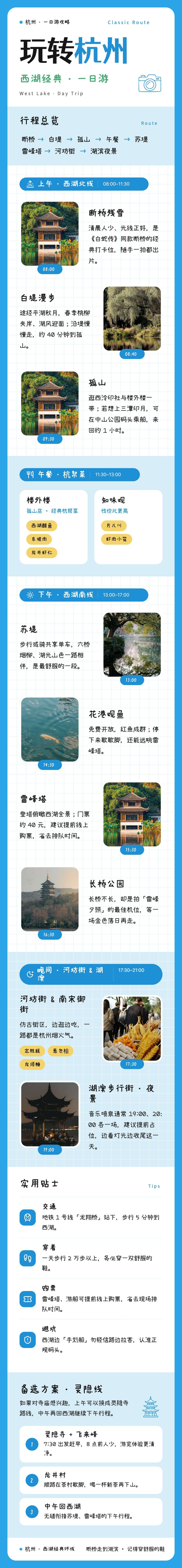 蓝白旅行长图
